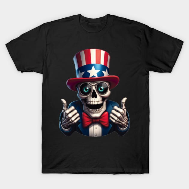 Sugar Skull Uncle Sam - Thumbs Up T-Shirt by ImaginativeInkPOD